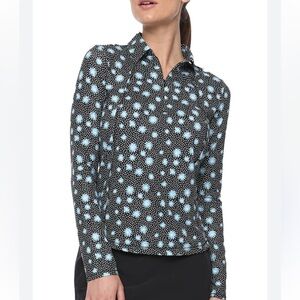 Belyn Key Sleeve Moonstruck Floral Collared ⛳️ 1/4 Zip, PGA West Logo, small
